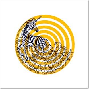 Unicorn Zebra Posters and Art